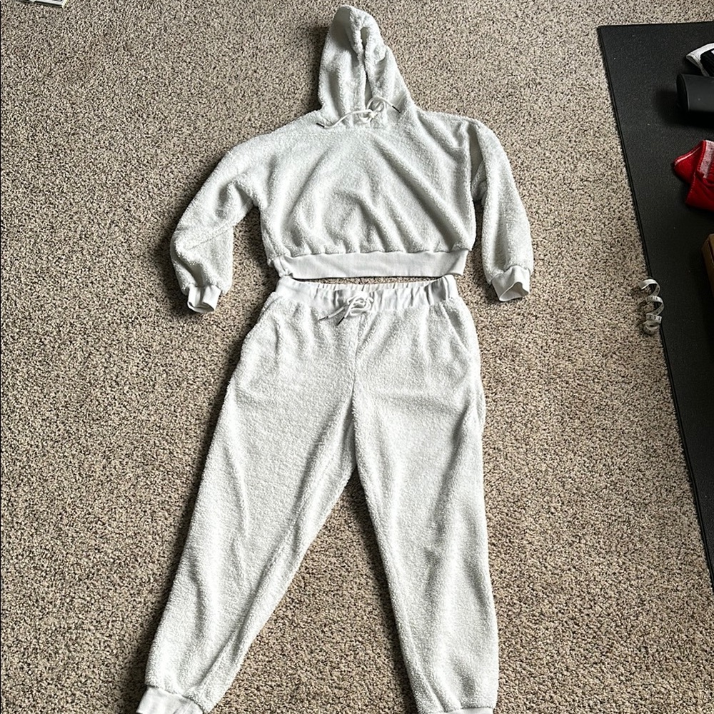 Chic Cream Hoodie and Jogger Set